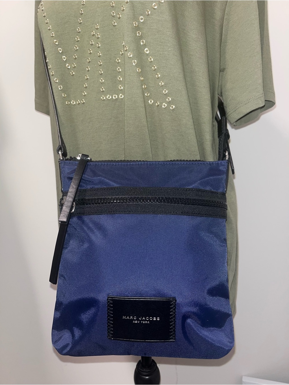NWOT Marc Jacobs North South Indigo Blue & Black Crossbody Messenger Bag